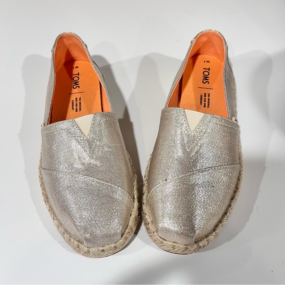 Rose Gold Metallic Toms Espadrilles